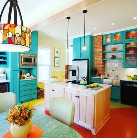 پیشنهادهایی برای دکوراسیون رنگی آشپزخانه