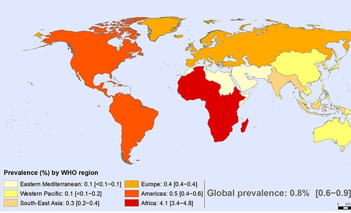 شیوع HIV و ایدز در جهان