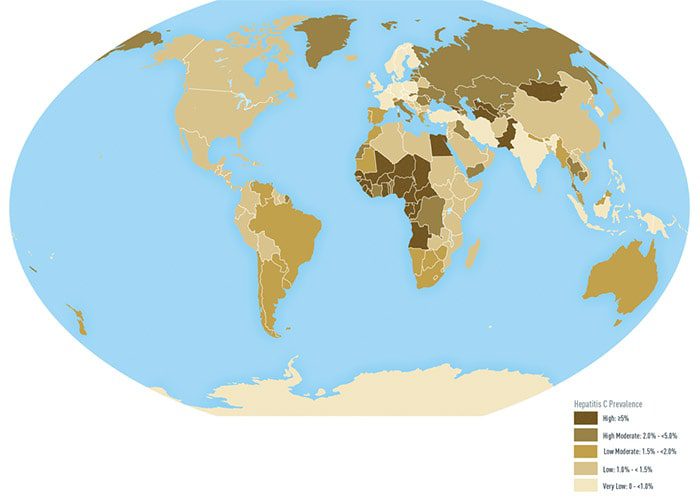 توزیع هپاتیت C در جهان