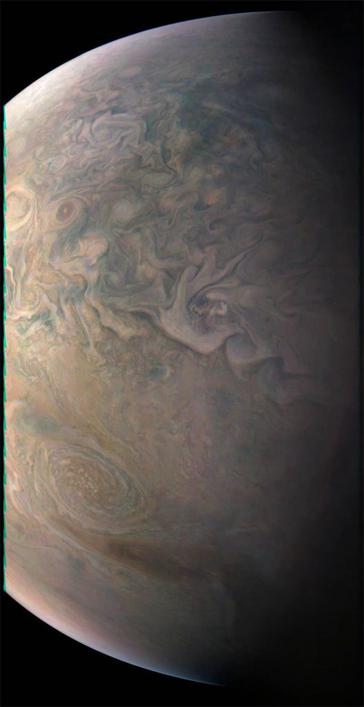 تصویر ثبت شده توسط دوربین JunoCam فضاپیمای جونو