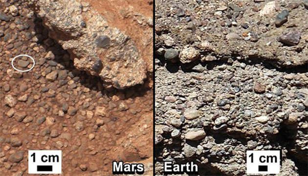 مریخ‌نورد کنجکاوی یک بستر آب قدیمی را روی مریخ یافت