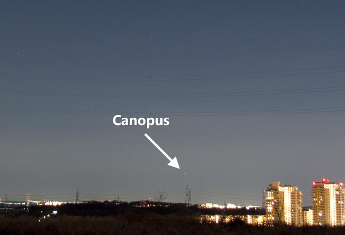 Canopus seen from Tokyo