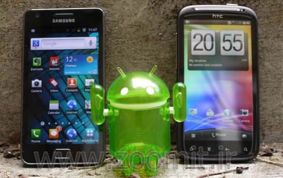 مقایسه و بررسی کیفیت صفحه نمایش Samsung Galaxy S2 و HTC Sensation